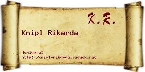 Knipl Rikarda névjegykártya